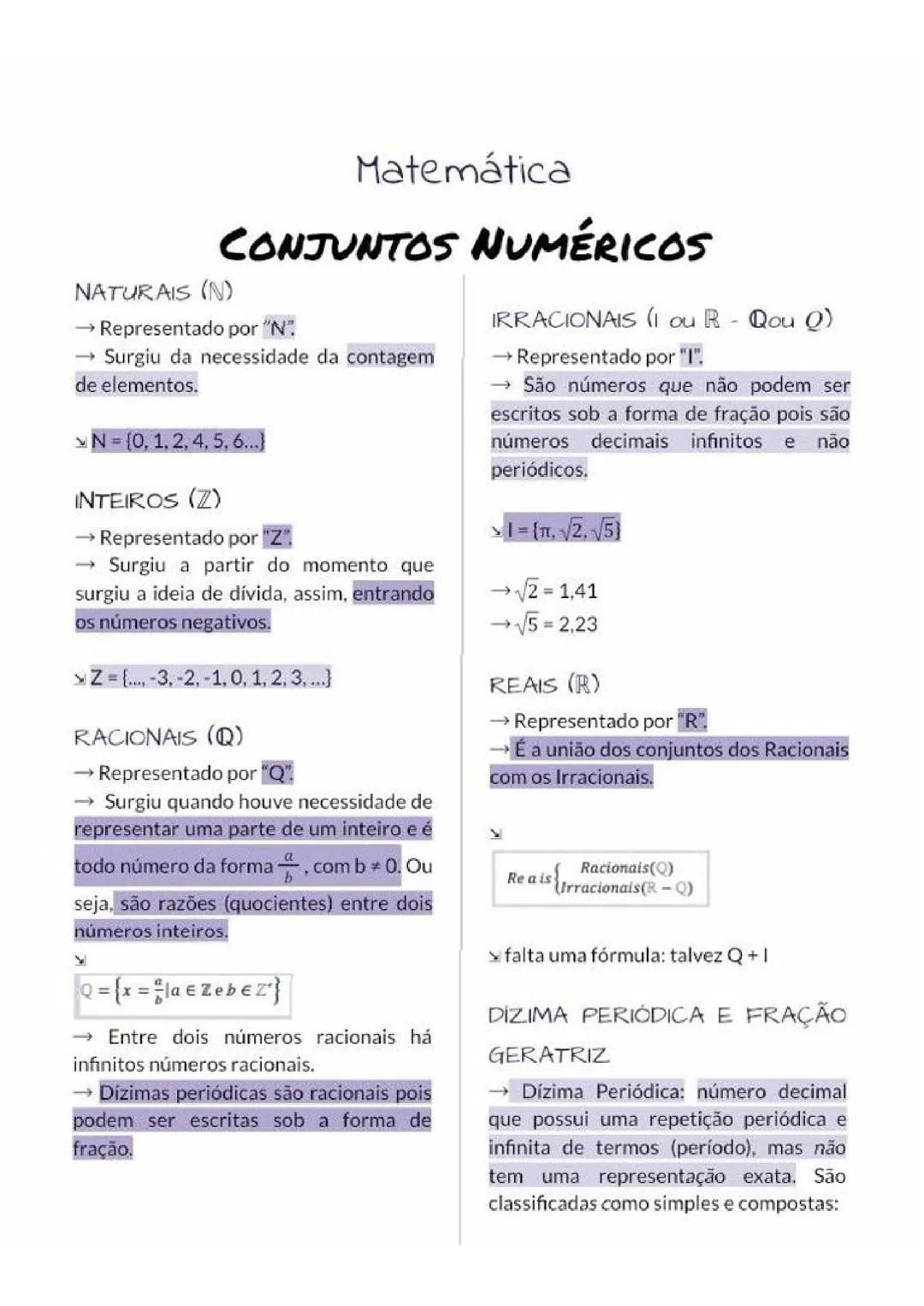Conjutos numéricos