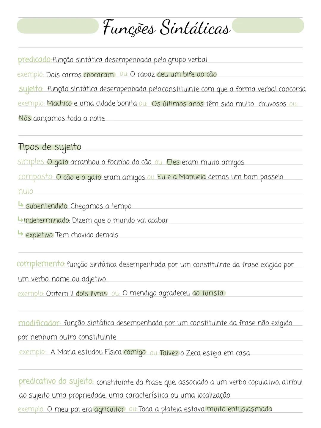 # Funções Sintáticas
predicado função sintática desempenhada pelo grupo verbal
exemplo: Dois carros chocaram ou: O rapaz deu um bife ao cã