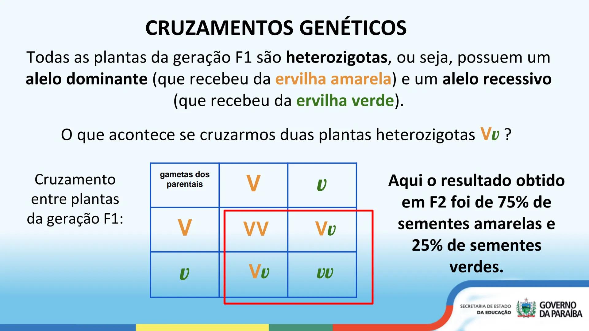 --- OCR Start ---
PRIMEIRA LEI DE MENDEL
3ª Série
ESCOLA Escola
CIDADÁ Integral
SECRETARIA DE ESTADO
DA EDUCAÇÃO
GOVERNO
DA PARAÍBA
--- OCR