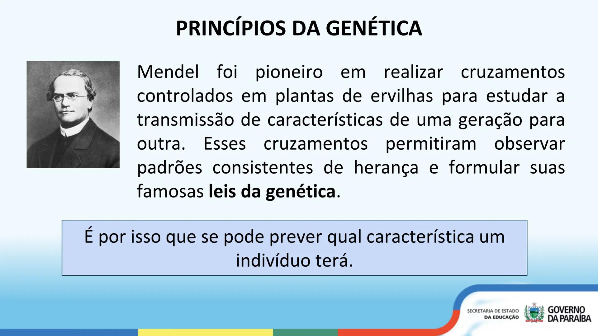--- OCR Start ---
PRIMEIRA LEI DE MENDEL
3ª Série
ESCOLA Escola
CIDADÁ Integral
SECRETARIA DE ESTADO
DA EDUCAÇÃO
GOVERNO
DA PARAÍBA
--- OCR