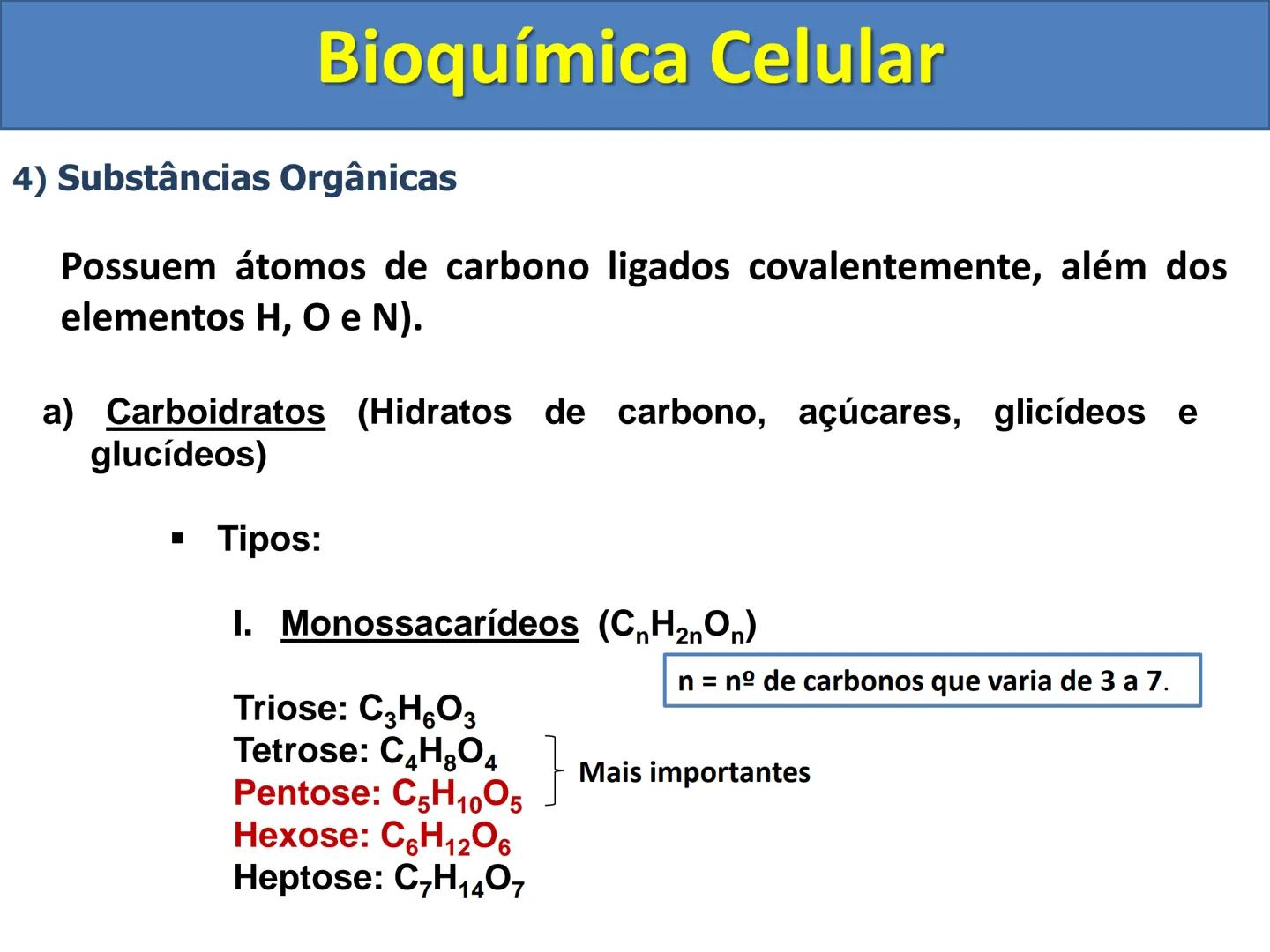 # Bioquímica Celular (Aulas 3, 4 e 5) # Bioquímica Celular
1) Introdução
A bioquímica celular é o ramo da biologia que estuda a composição