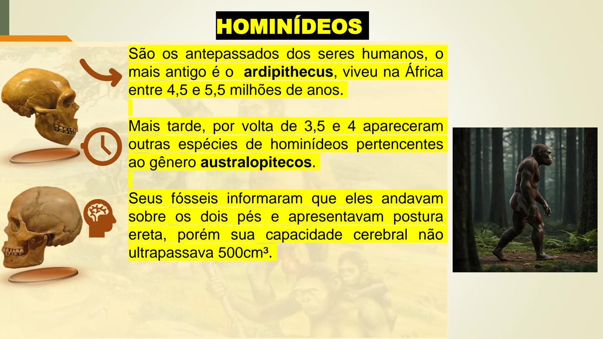 # A EVOLUÇÃO HUMANA E A
# PRÉ - HISTÓRIA # A EVOLUÇÃO
* Teoria proposta por Charles Darwin
* Os vestígios fósseis são a principal font