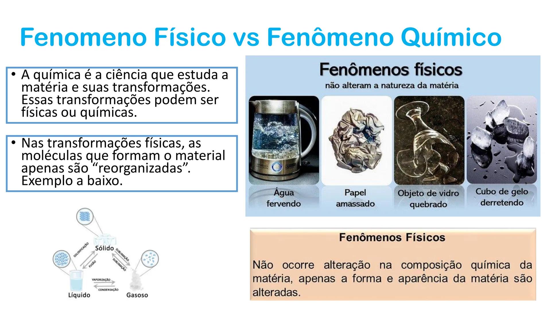 # Química
Professora: Marceli Maia # Objetivos
• Compreender a diferença entre um fenômeno químico e físico
• Conhecer as mudanças de esta