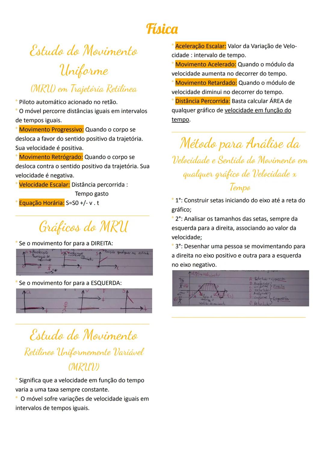 Estudo do Movimento
Uniforme
(MRU) em Trajetória Retilinea
Piloto automático acionado no retão.
O móvel percorre distâncias iguais em interv