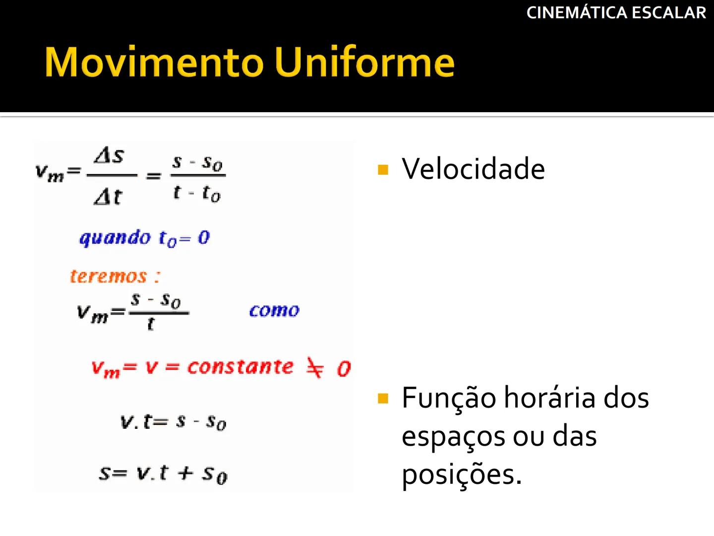 Aula 2
V = 10 cm/s
0 s
0 cm
1 s
10 cm
Movimento Uniforme
Prof
a Andreia Andrade
カ
CINEMÁTICA ESCALAR CINEMÁTICA ESCALAR
# Introdução
