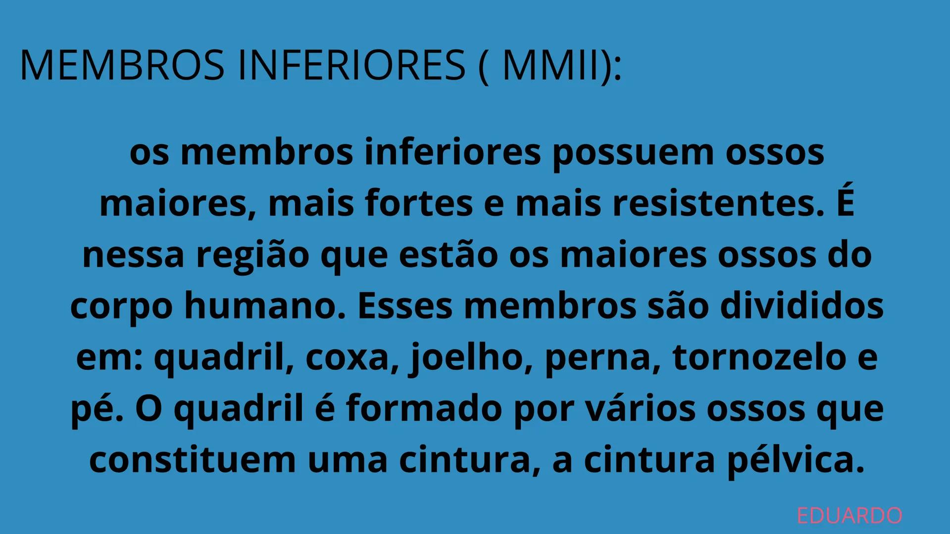 # SISTEMA
ESQUELÉTICO
2º ANO A - ENFERMAGEM
PLÁCIDO LUIZ; MARIA LUIZA; PABLO WEYNE;
LUIZ EDUARDO; PEDRO BATISTA. # INTRODUÇÃO:
O esquelet