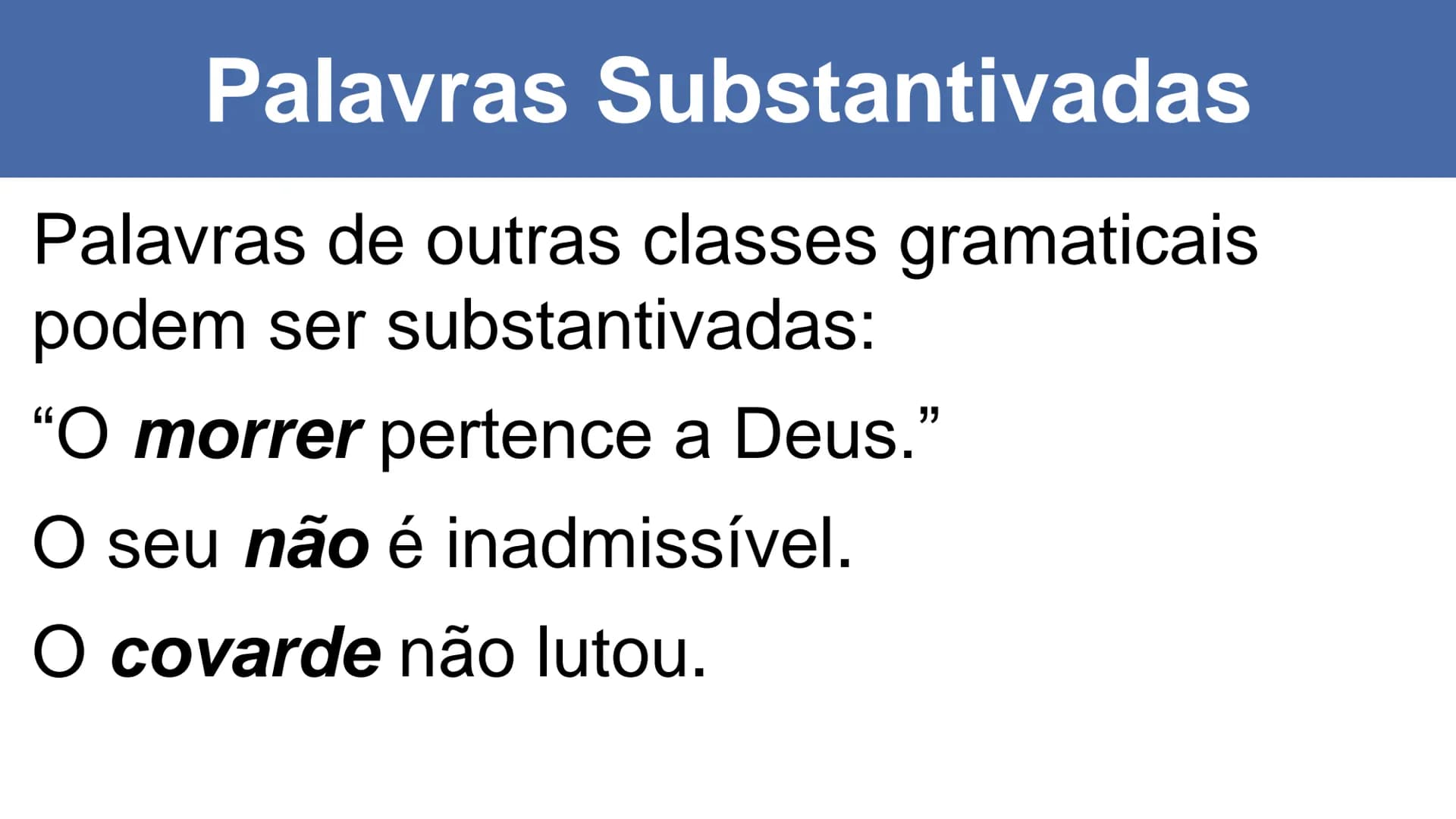 # Substantivo
Língua
|
Portuguesa
Concurseria # Substantivo
Os Substantivos são classes de palavras
que nomeiam os seres, objetos,
fenôme