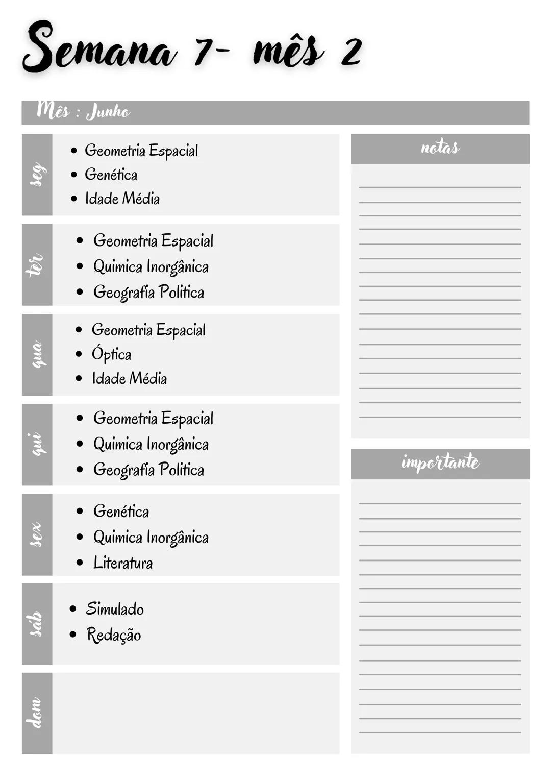 # Cronograma enem
INTENSIVO 2024 Olá gente, tudo bem?
Me chamo Ana Caroline, tenho 18 anos e sou
estudante de medicina ! Criei esse cronog
