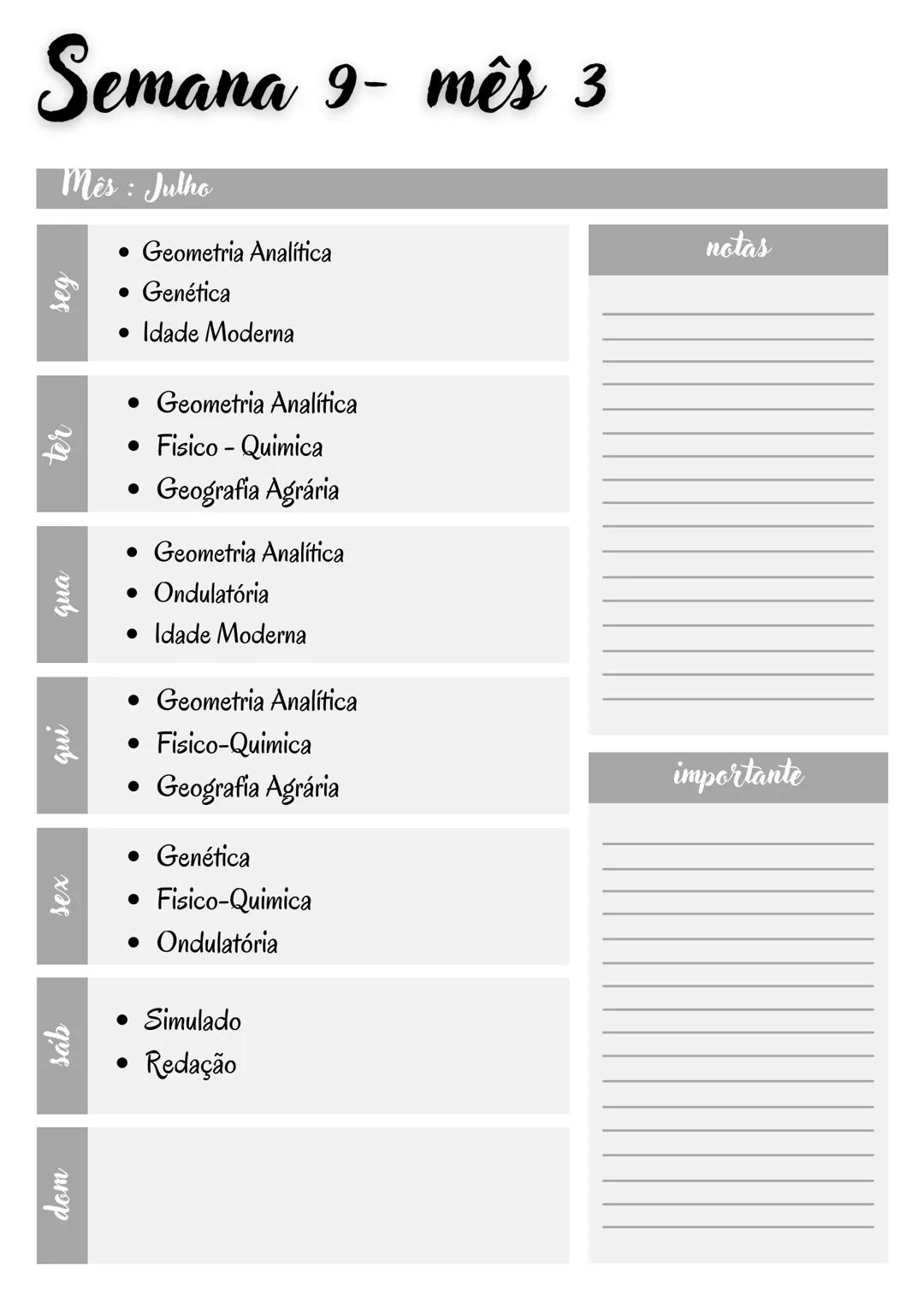 # Cronograma enem
INTENSIVO 2024 Olá gente, tudo bem?
Me chamo Ana Caroline, tenho 18 anos e sou
estudante de medicina ! Criei esse cronog