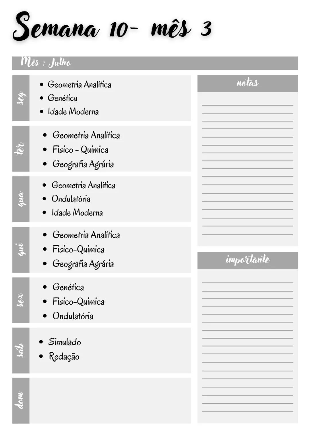 # Cronograma enem
INTENSIVO 2024 Olá gente, tudo bem?
Me chamo Ana Caroline, tenho 18 anos e sou
estudante de medicina ! Criei esse cronog