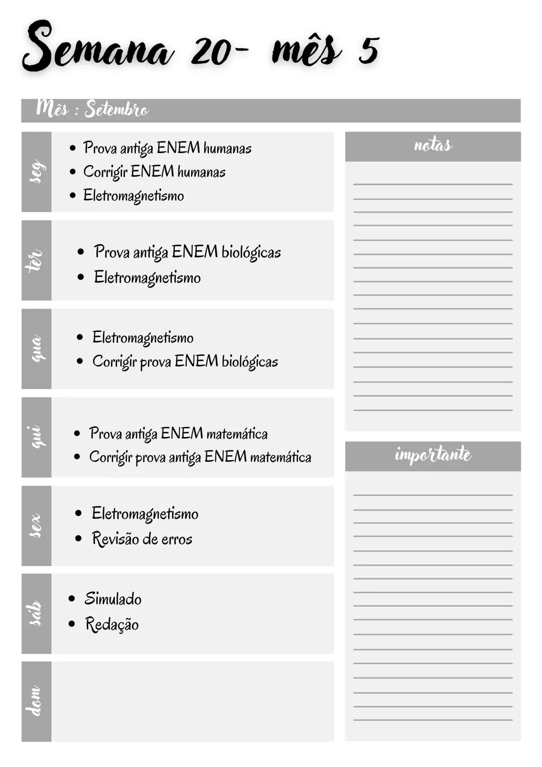 # Cronograma enem
INTENSIVO 2024 Olá gente, tudo bem?
Me chamo Ana Caroline, tenho 18 anos e sou
estudante de medicina ! Criei esse cronog