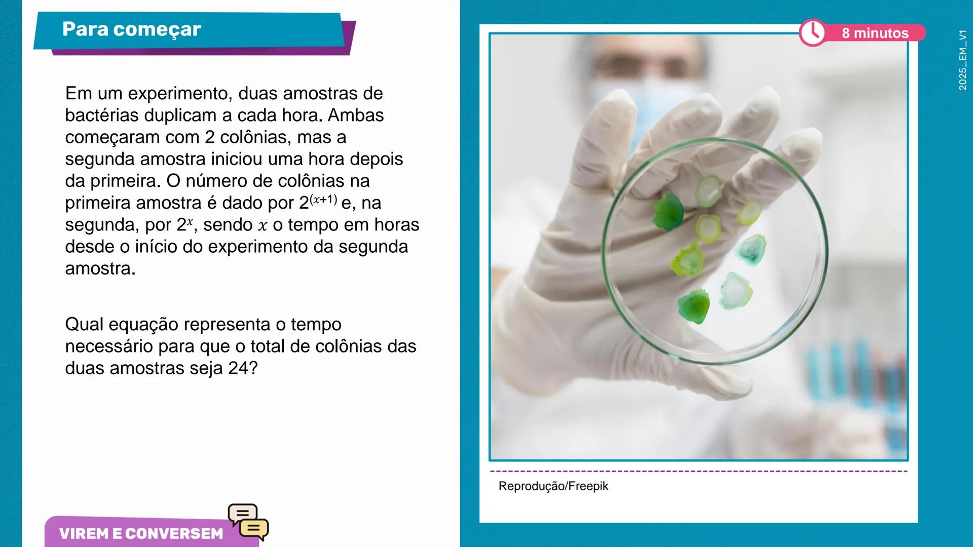 2a Matemática
Série
Equações exponenciais –
Parte 2
2º bimestre
Ensino
Aula 01
Médio
MATERIAL
DIGITAL
Secretaria da
SÃO PAULO
GOVERNO DO EST