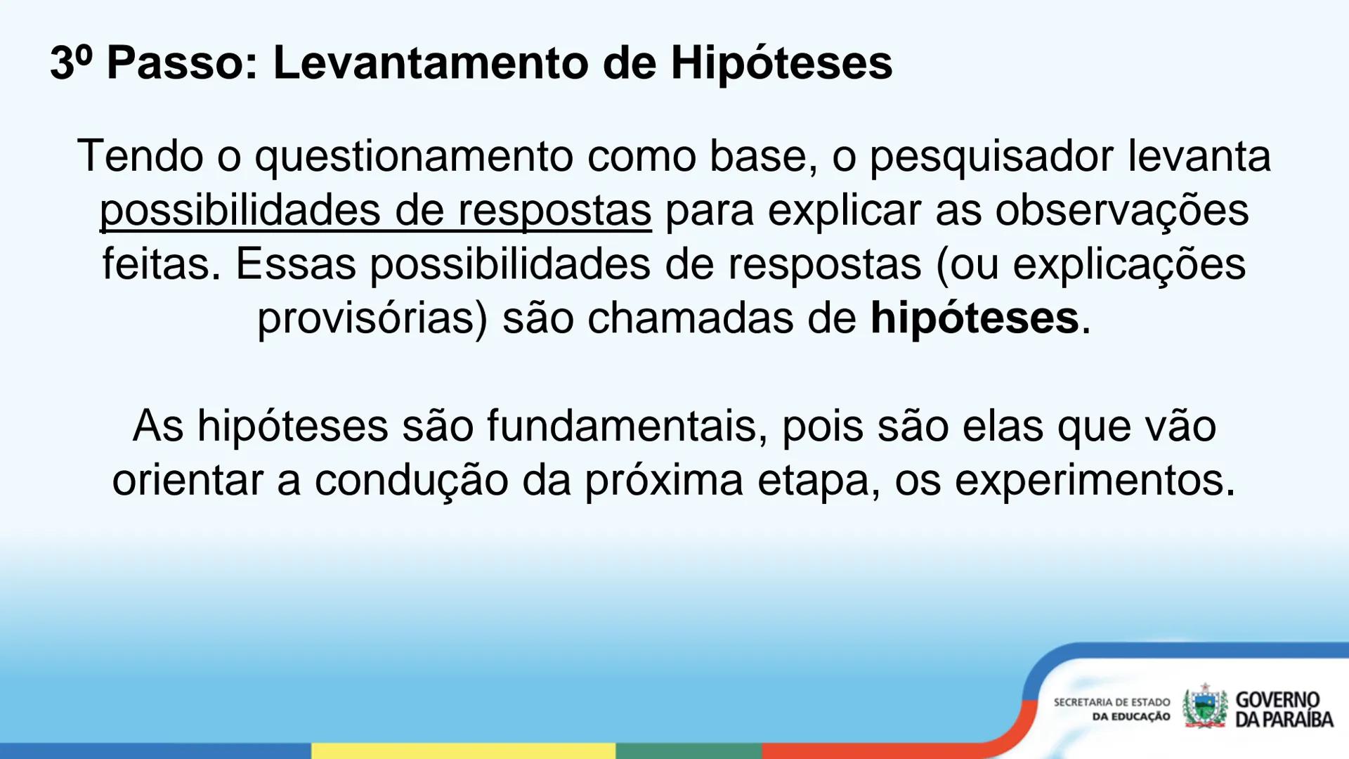 # O MÉTODO CIENTÍFICO
Ensino Médio - 1ª Série
SECRETARIA DE ESTADO
DA EDUCAÇÃO
GOVERNO
DA PARAÍBA # OBJETIVOS DE APRENDIZAGEM
* Compre