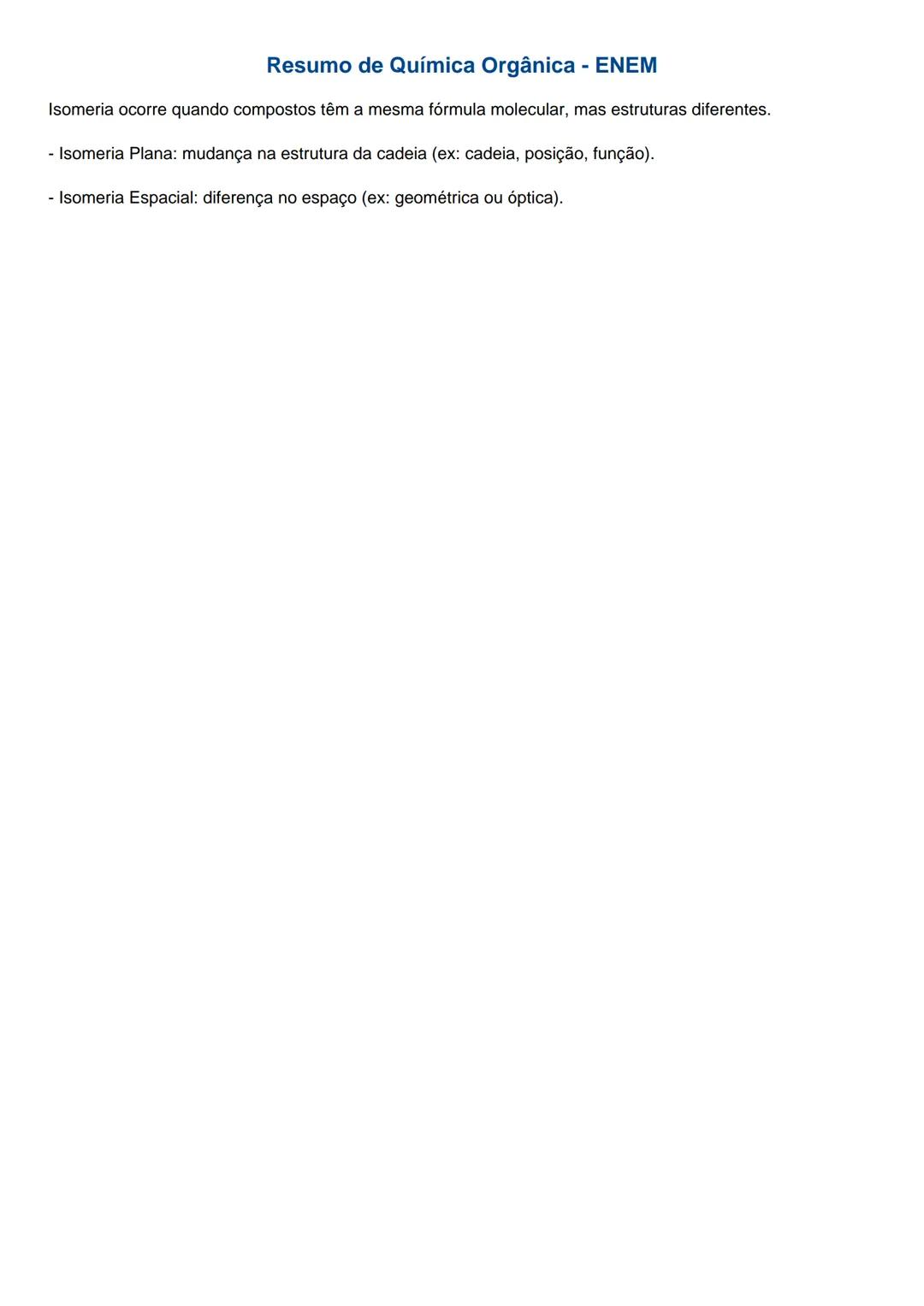 # Resumo de Química Orgânica - ENEM
1. Introdução
A Química Orgânica é o ramo da química que estuda os compostos do carbono. Esses compost