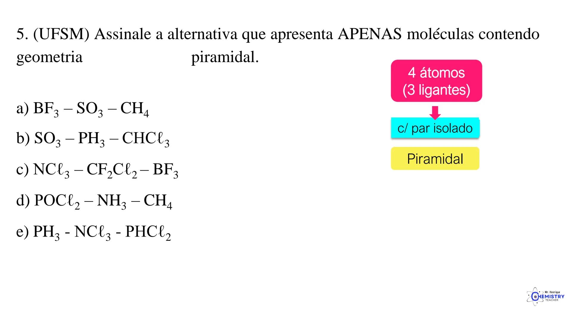 # Química/ 9º ano
# GEOMETRIA MOLECULAR E
# POLARIDADE
# Profº Henrique
Mr. Henrique
CHEMISTRY
TEACHER # O que é Geometria molecular?
De