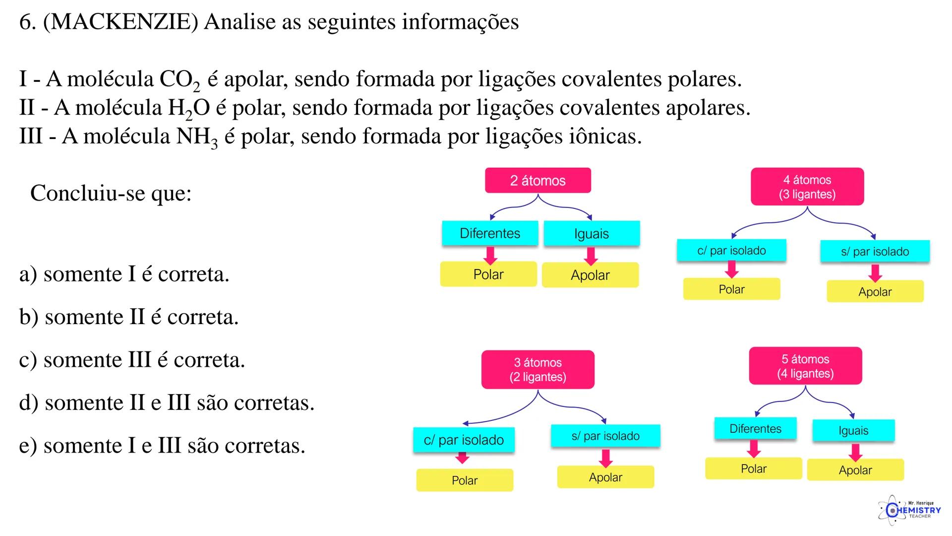 # Química/ 9º ano
# GEOMETRIA MOLECULAR E
# POLARIDADE
# Profº Henrique
Mr. Henrique
CHEMISTRY
TEACHER # O que é Geometria molecular?
De