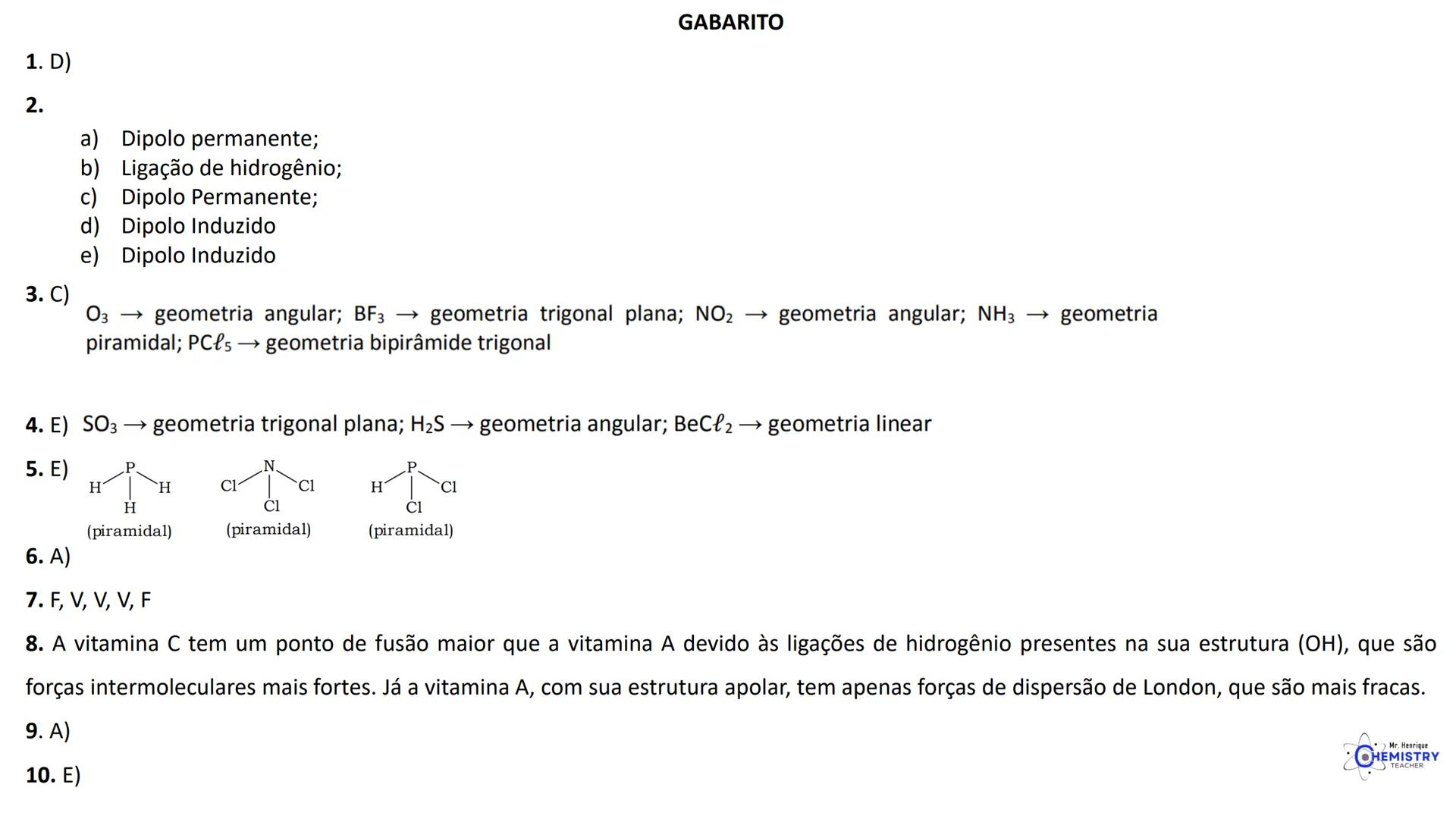 # Química/ 9º ano
# GEOMETRIA MOLECULAR E
# POLARIDADE
# Profº Henrique
Mr. Henrique
CHEMISTRY
TEACHER # O que é Geometria molecular?
De