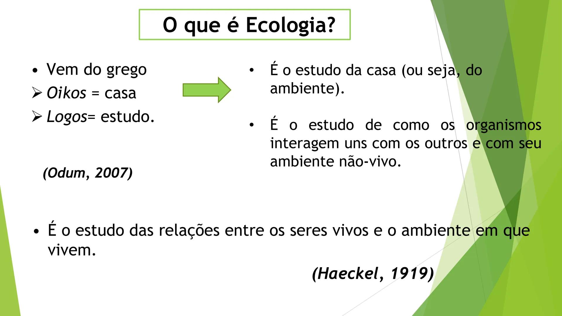 INSTITUTO FEDERAL DE
EDUCAÇÃO, CIÊNCIA E TECNOLOGIA
PARAÍBA
Campus Santa Rita
Fundamentos
de Ecologia
PROFA. FABIANA BEZERRA MARINHO • Vem d