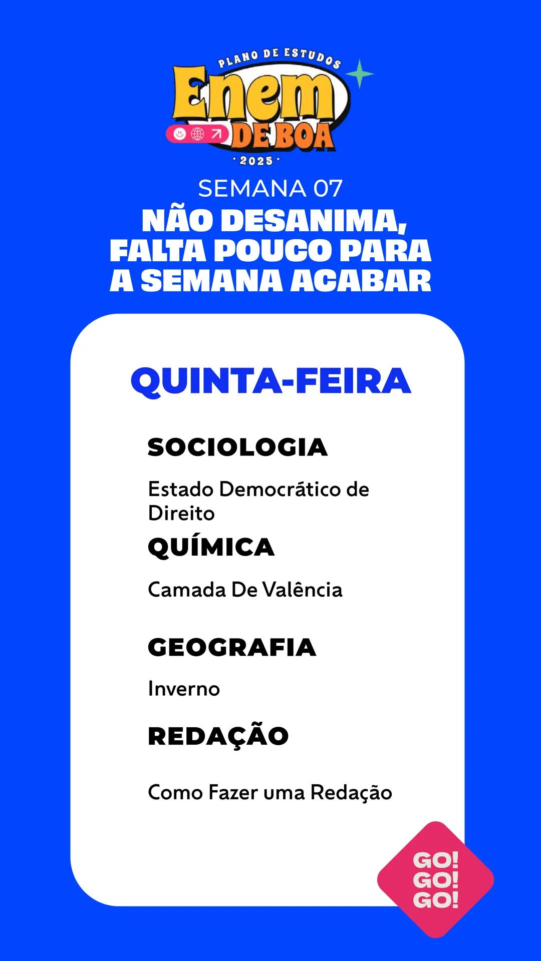 # PLANO DE ESTUDOS
# Enem
😊🌍↗️ **DE BOA**
• 2025 •
# QueroBolsa QUEM
SOMOS?
Quero Bolsa
Conectamos quem quer
aprender a quem é especia