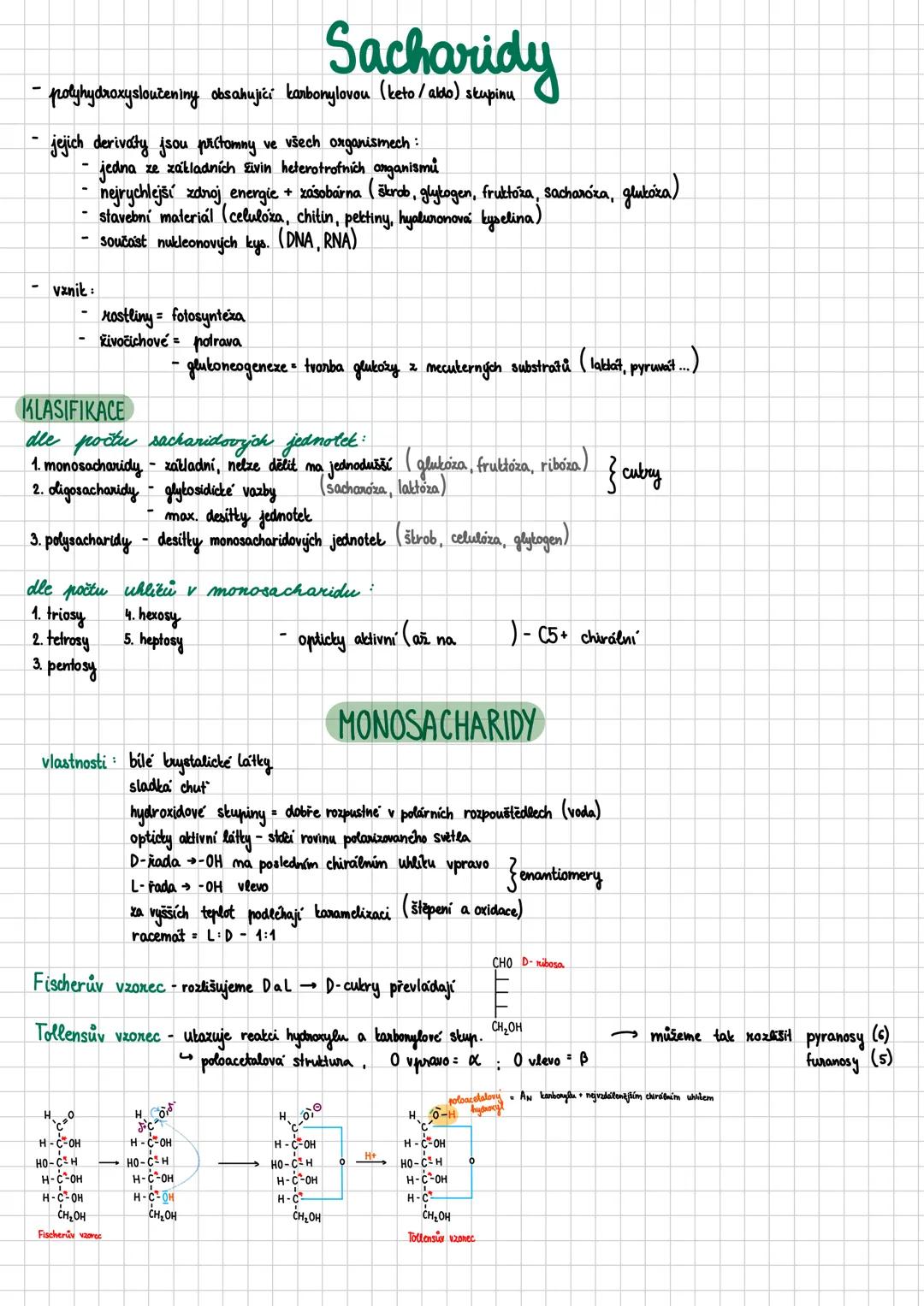 Maturitní otázka z chemie - Sacharidy
