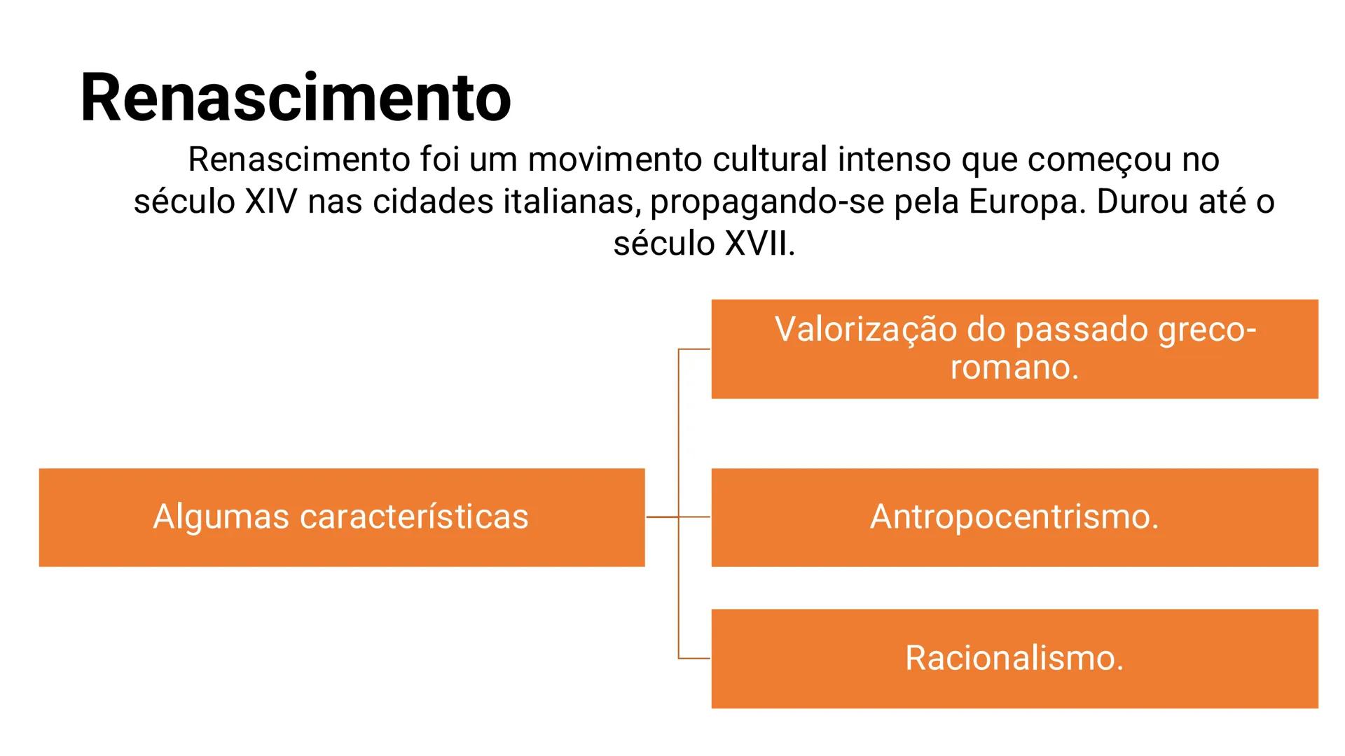 # RENASCIMENTO # Renascimento
Renascimento foi um movimento cultural intenso que começou no
século XIV nas cidades italianas, propagando-se