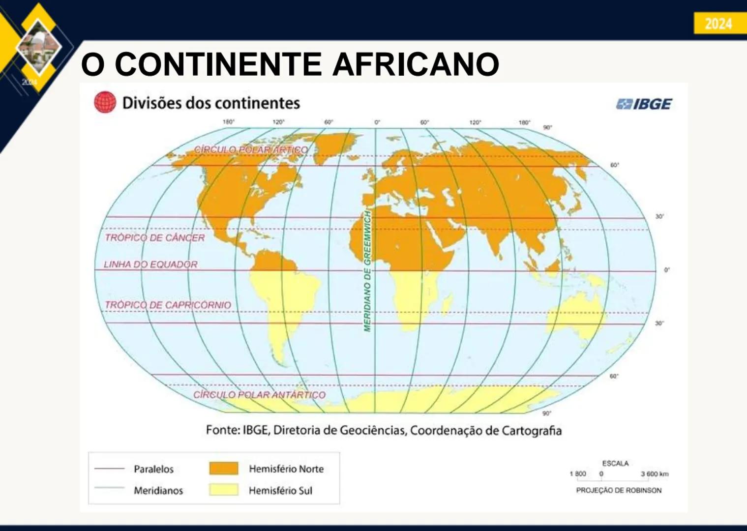 - 2024
ÁFRICA:
ASPECTOS FÍSICOS
E HUMANOS
PROF. GEORGE OLIVEIRA
GEOGRAFIA 200
IBGE
# O CONTINENTE AFRICANO
ОСГАНО
PACIFICO
OCEANG
GL