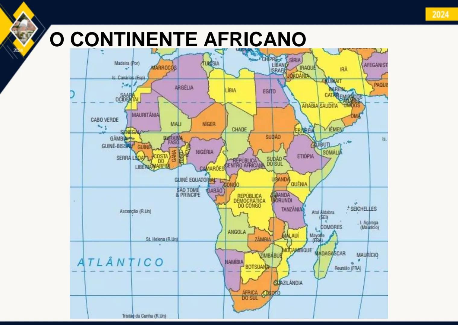 - 2024
ÁFRICA:
ASPECTOS FÍSICOS
E HUMANOS
PROF. GEORGE OLIVEIRA
GEOGRAFIA 200
IBGE
# O CONTINENTE AFRICANO
ОСГАНО
PACIFICO
OCEANG
GL