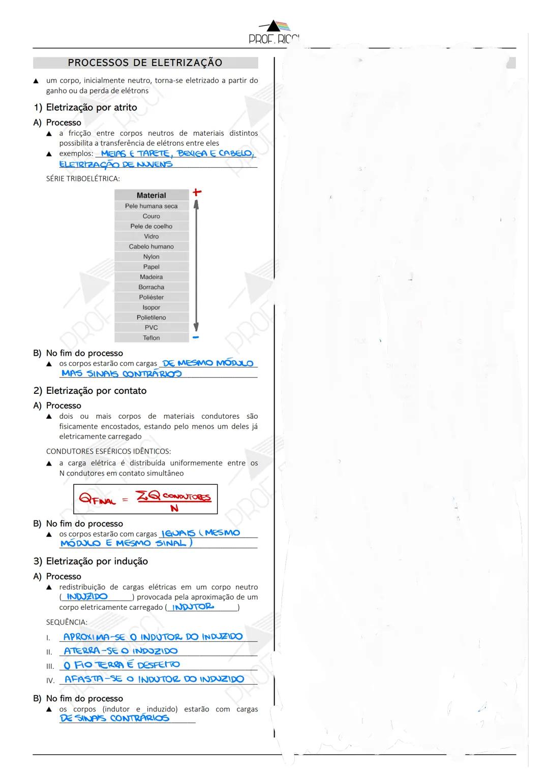 Setor: Elétrica | Eletrodinâmica
Aula 1: Carga elétrica e eletrização
CHECKLIST
Compreender o conceito de carga elétrica
Conhecer os princ