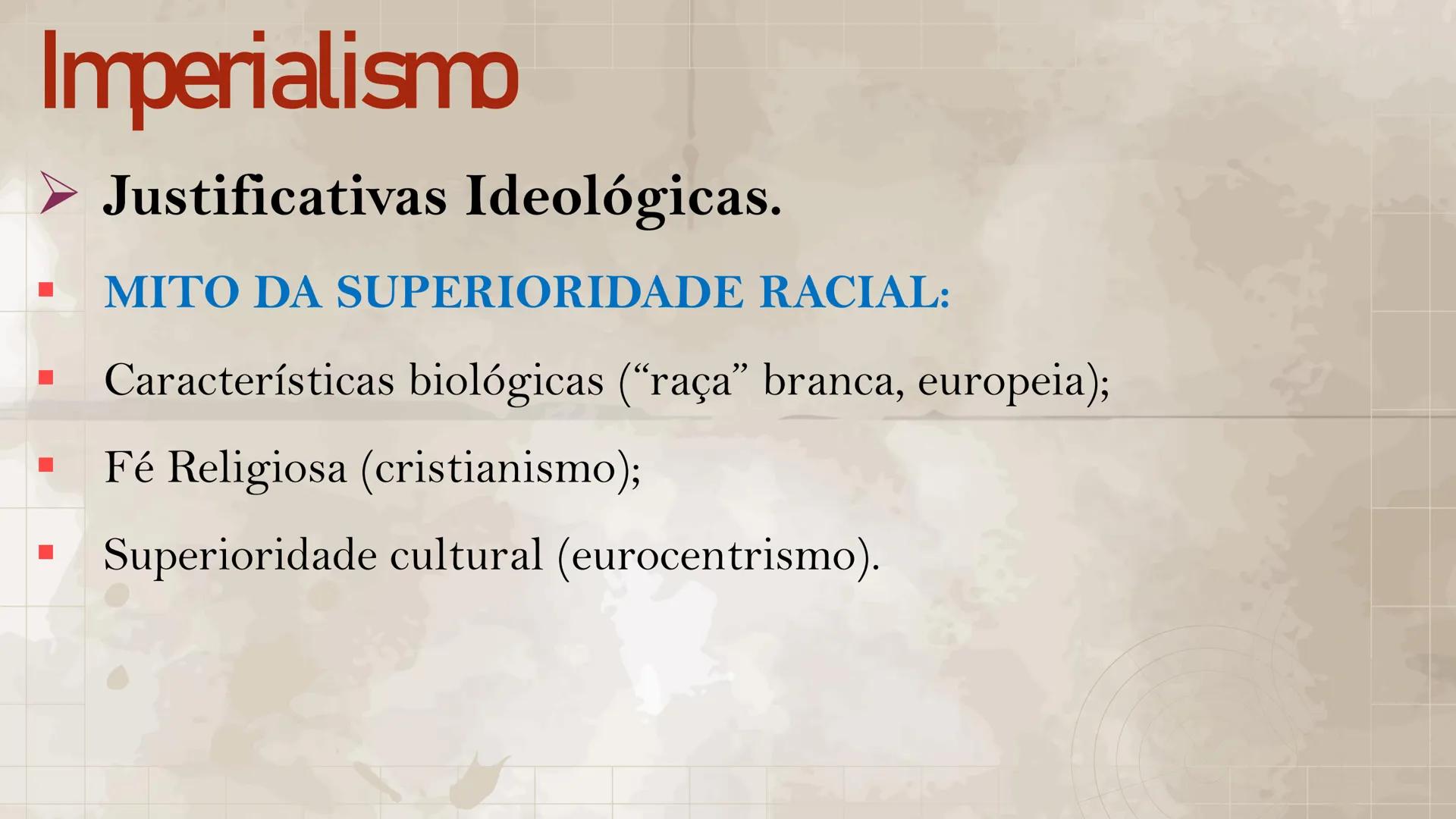 # Imperialismo
Disciplina: História
Prof.": Daiane Costa Batalha # Imperialismo
➤ Definição:
- O imperialismo foi a política de dominaçã