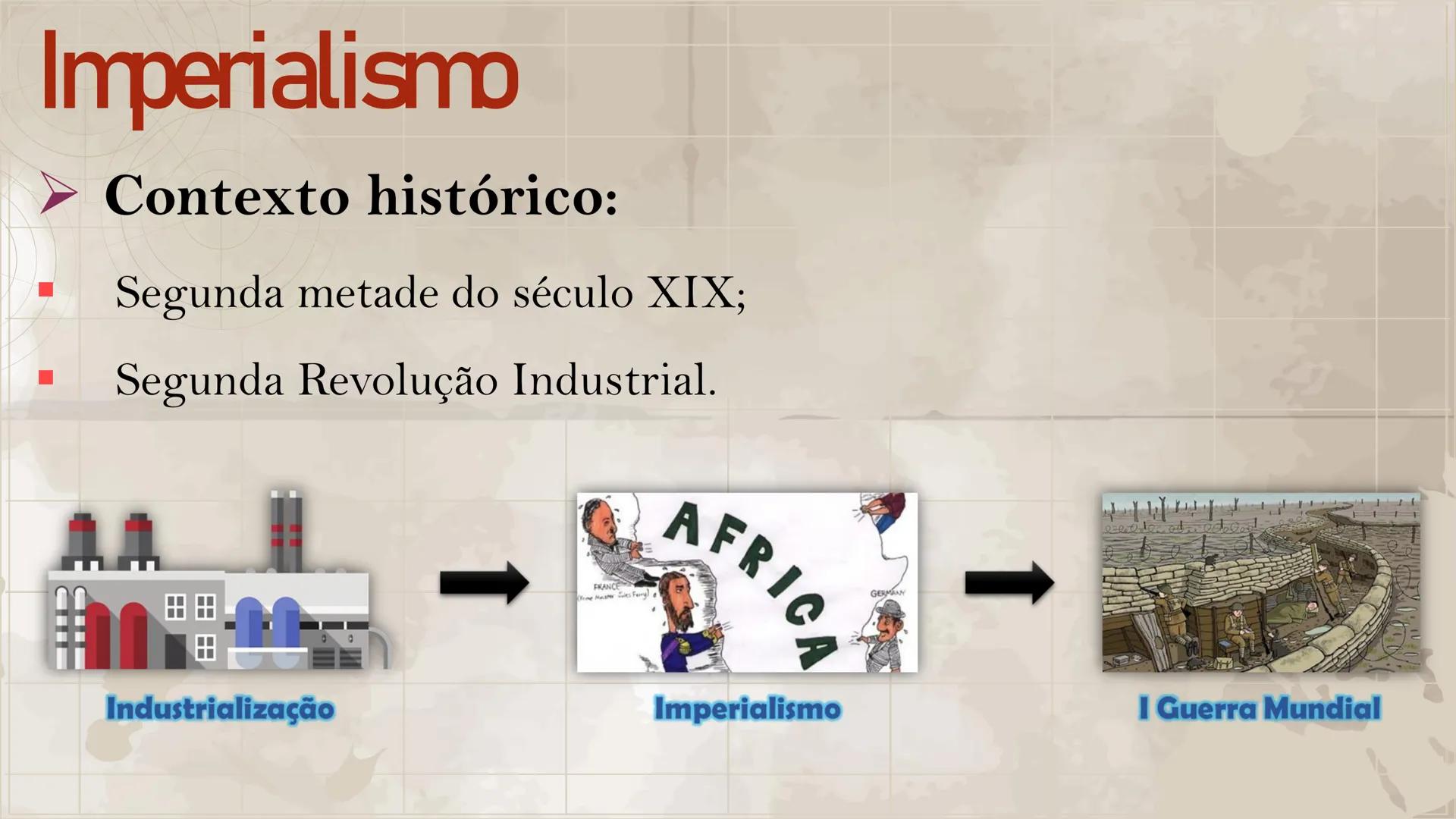 # Imperialismo
Disciplina: História
Prof.": Daiane Costa Batalha # Imperialismo
➤ Definição:
- O imperialismo foi a política de dominaçã