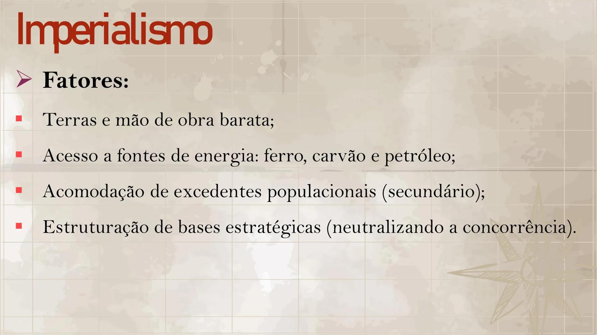 # Imperialismo
Disciplina: História
Prof.": Daiane Costa Batalha # Imperialismo
➤ Definição:
- O imperialismo foi a política de dominaçã