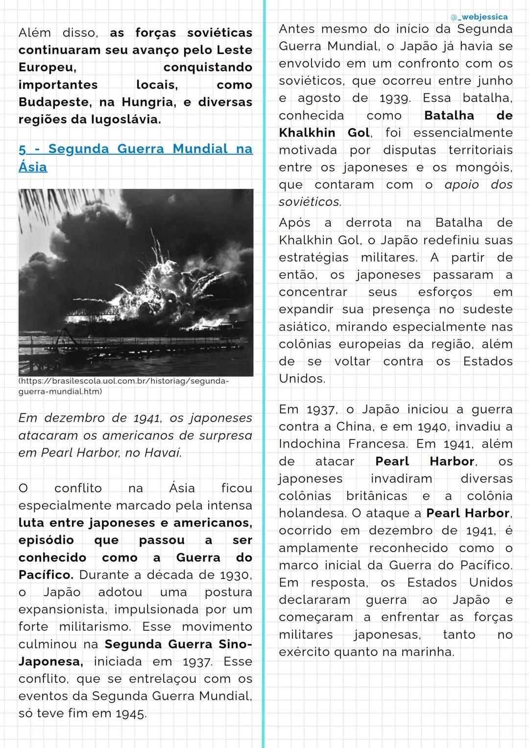 # Segunda Guerra Mundial
@_webjessica
1 - Resumo sobre a Segunda
Guerra Mundial
A Segunda Guerra Mundial, ocorrida
entre os anos de 1939