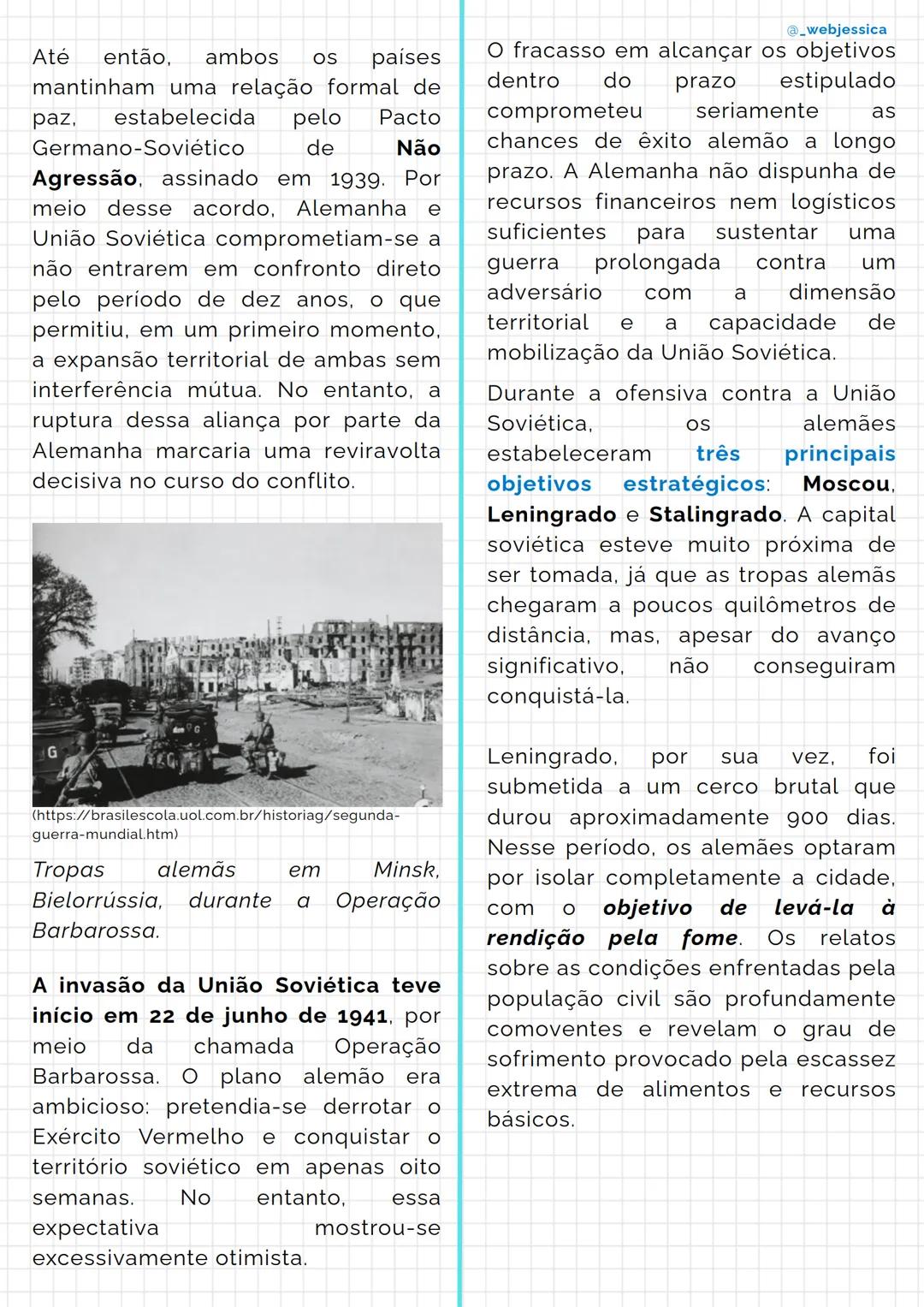 # Segunda Guerra Mundial
@_webjessica
1 - Resumo sobre a Segunda
Guerra Mundial
A Segunda Guerra Mundial, ocorrida
entre os anos de 1939