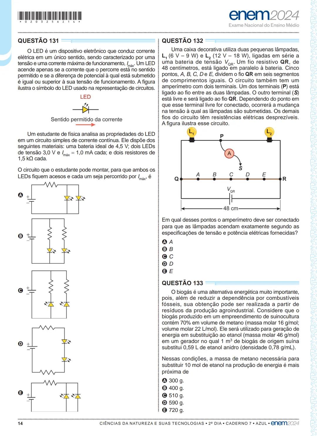 03
2º DIA
EXAME NACIONAL DO ENSINO MÉDIO
PROVA DE CIÊNCIAS DA NATUREZA E SUAS TECNOLOGIAS
PROVA DE MATEMÁTICA E SUAS TECNOLOGIAS
enem2024