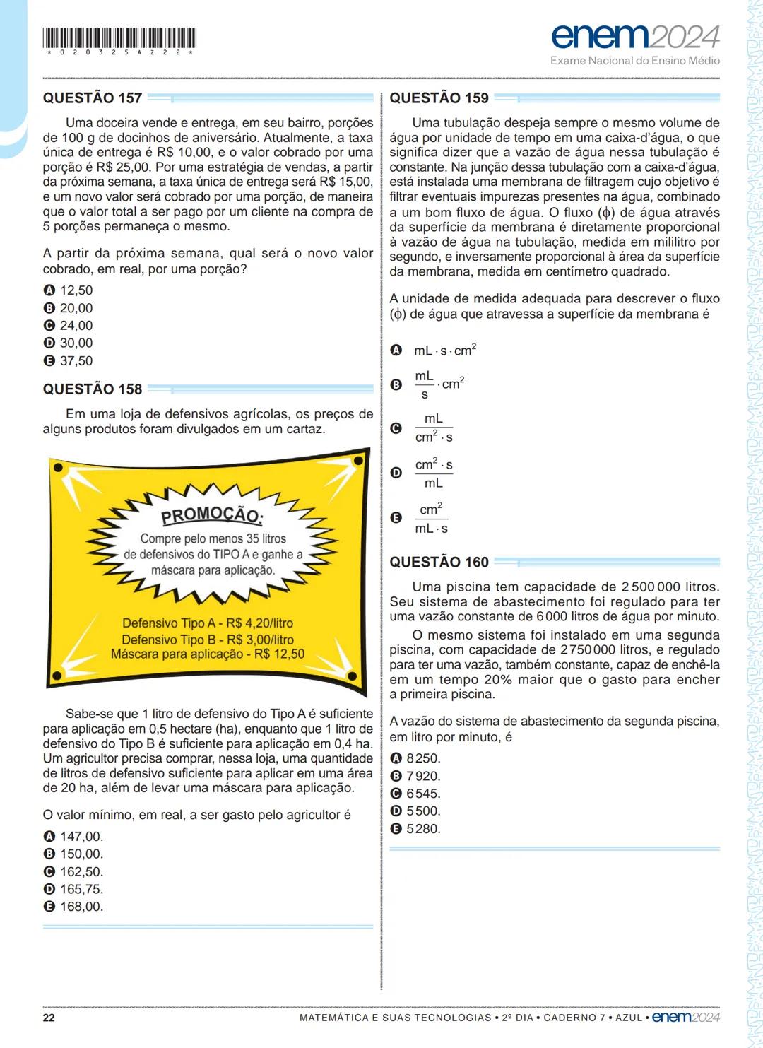 03
2º DIA
EXAME NACIONAL DO ENSINO MÉDIO
PROVA DE CIÊNCIAS DA NATUREZA E SUAS TECNOLOGIAS
PROVA DE MATEMÁTICA E SUAS TECNOLOGIAS
enem2024