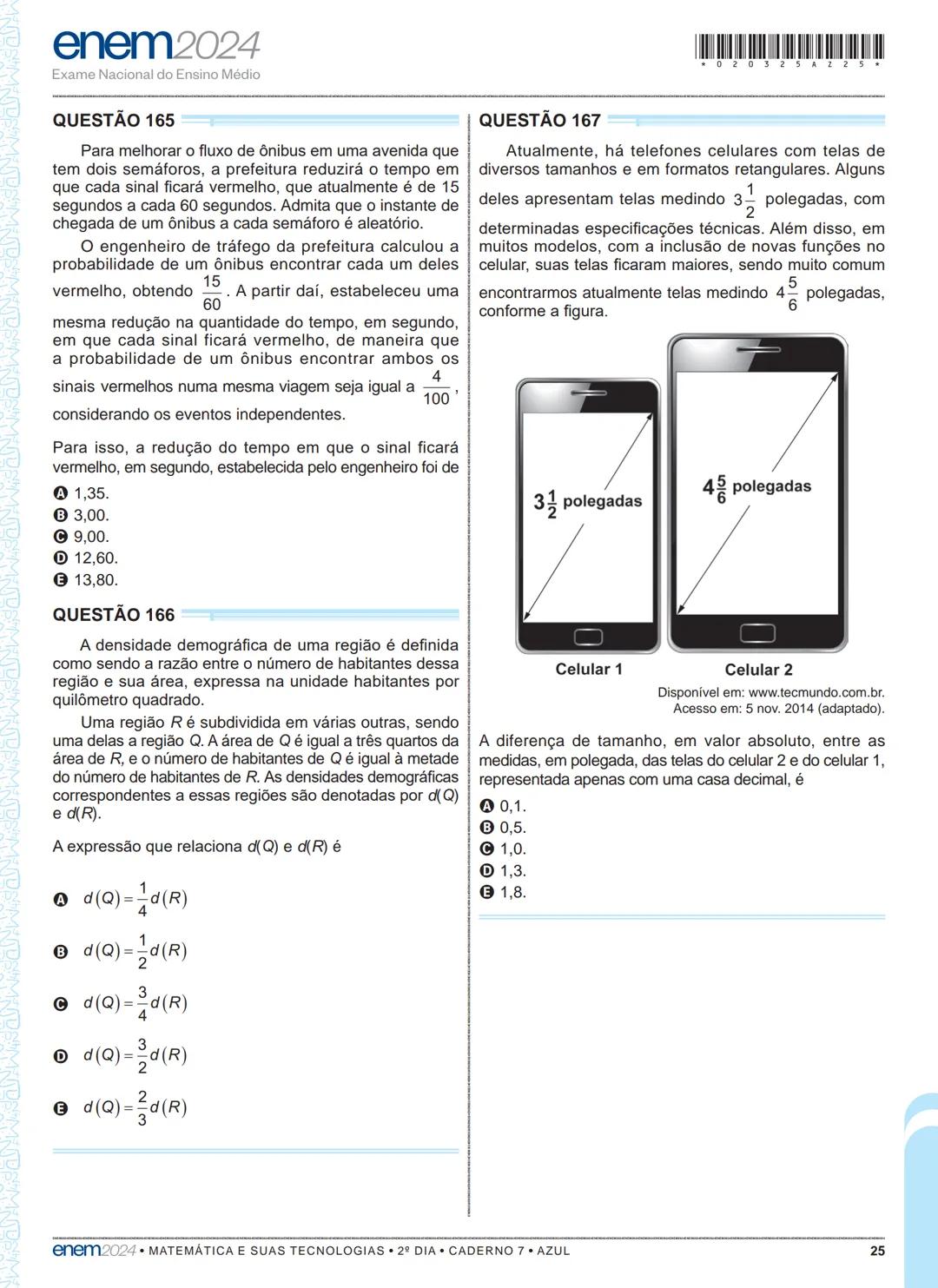 03
2º DIA
EXAME NACIONAL DO ENSINO MÉDIO
PROVA DE CIÊNCIAS DA NATUREZA E SUAS TECNOLOGIAS
PROVA DE MATEMÁTICA E SUAS TECNOLOGIAS
enem2024