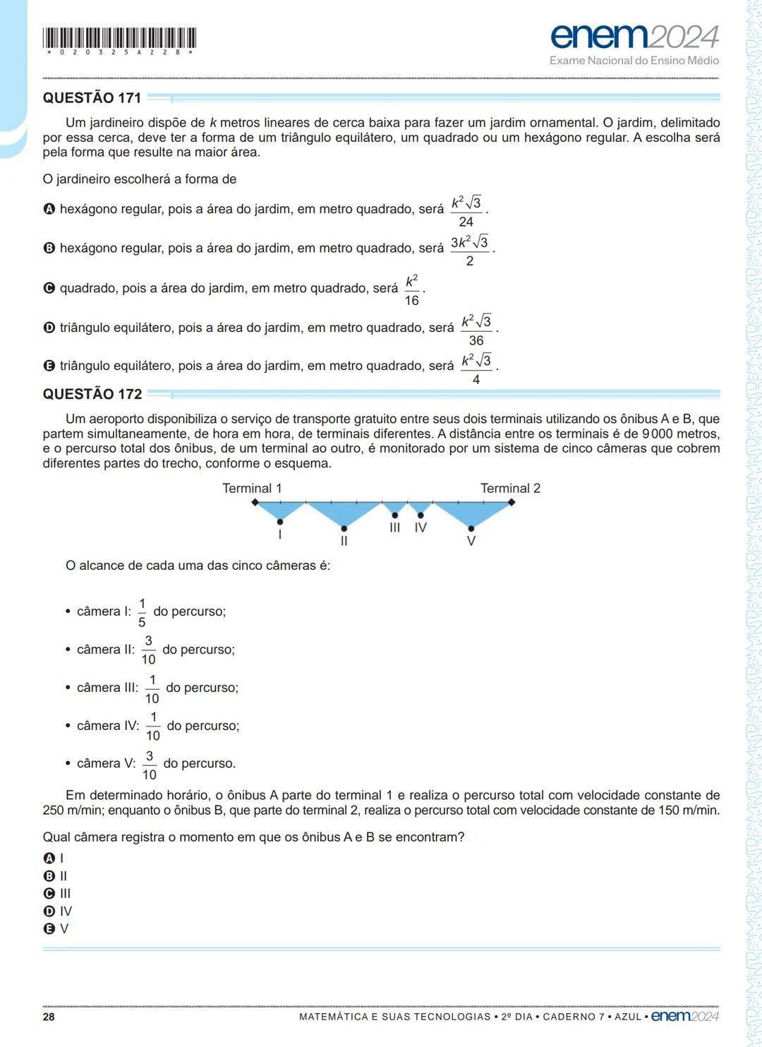 03
2º DIA
EXAME NACIONAL DO ENSINO MÉDIO
PROVA DE CIÊNCIAS DA NATUREZA E SUAS TECNOLOGIAS
PROVA DE MATEMÁTICA E SUAS TECNOLOGIAS
enem2024