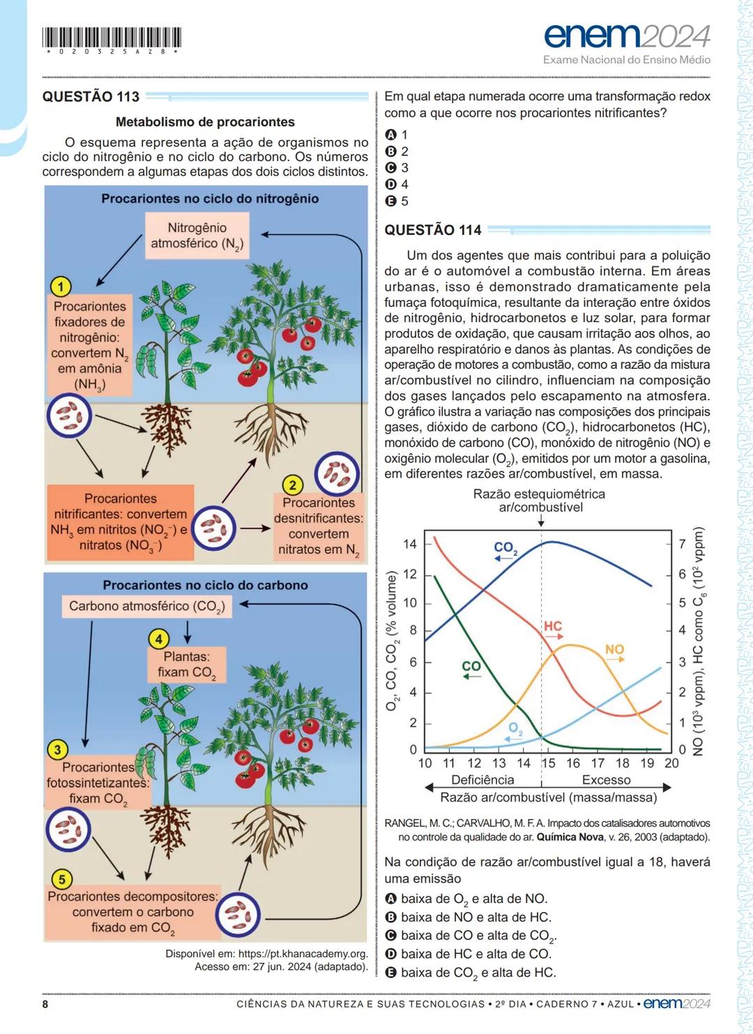 03
2º DIA
EXAME NACIONAL DO ENSINO MÉDIO
PROVA DE CIÊNCIAS DA NATUREZA E SUAS TECNOLOGIAS
PROVA DE MATEMÁTICA E SUAS TECNOLOGIAS
enem2024