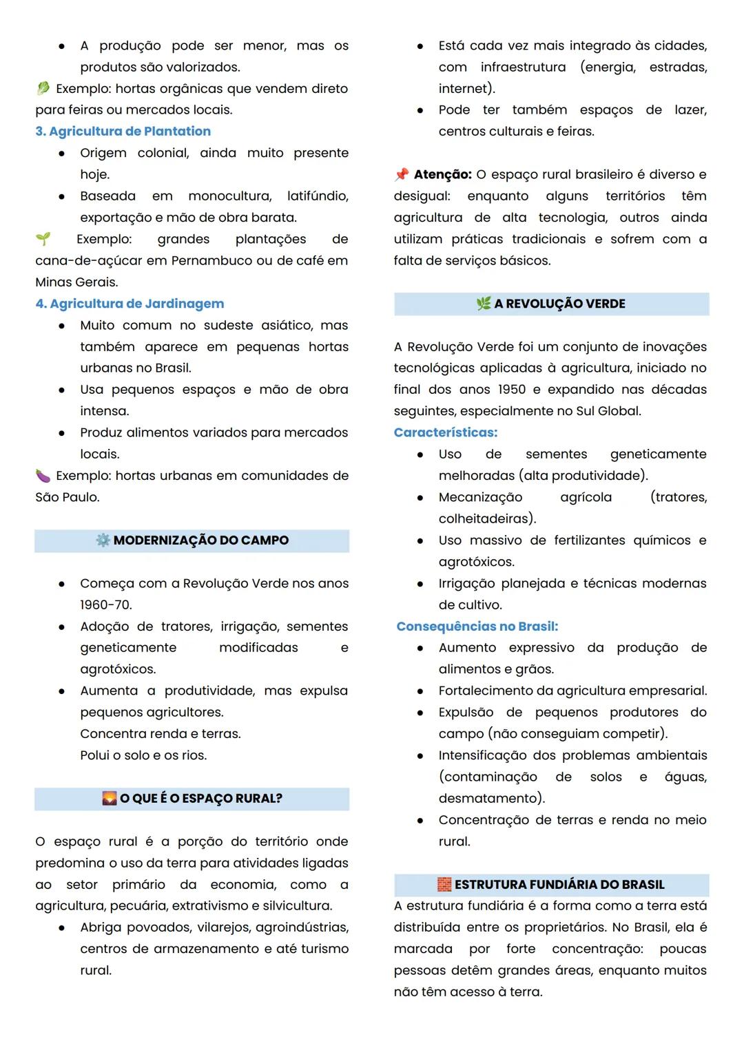 Geografia
Reforçando conceitos fundamentais
termo
monocultura
pluricultura
plantation
significado
Cultivo de um
único tipo de
planta em
gran