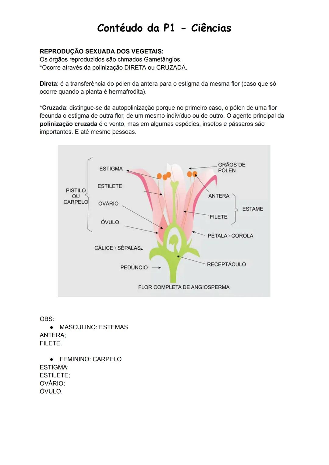 ## Contéudo da P1 - Ciências
Introdução: Ciclo de Vida e Classificação dos Seres Vivos
Reprodução: um processo através do qual os seres viv