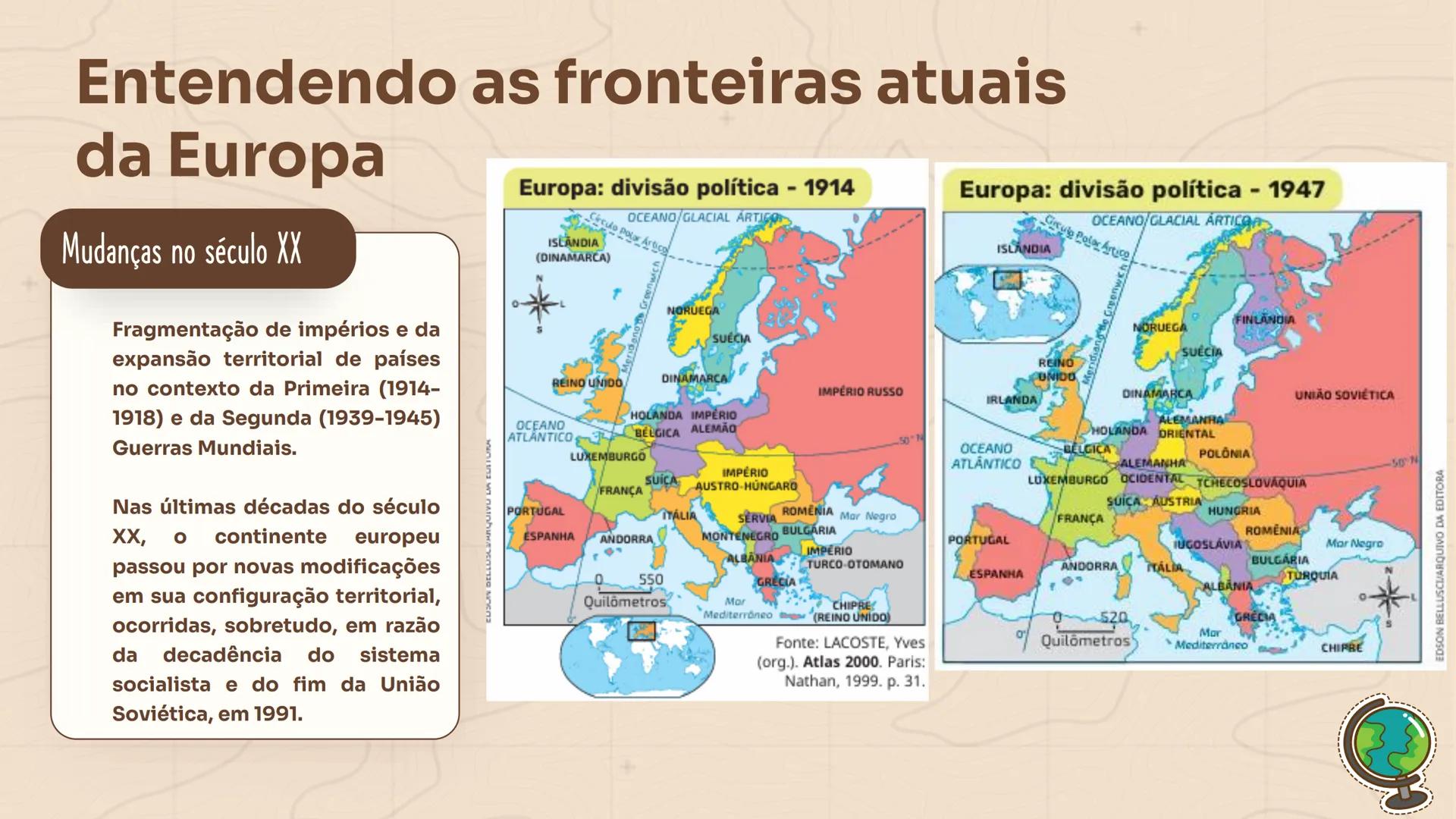GEOGRAFIA
+
Europa
Ocidental e Oriental
Profa. Ma. Larissa Menezes
++
+
9° ΑΝΟ Aspectos Gerais do continente Europeu
Abrange alguns dos país