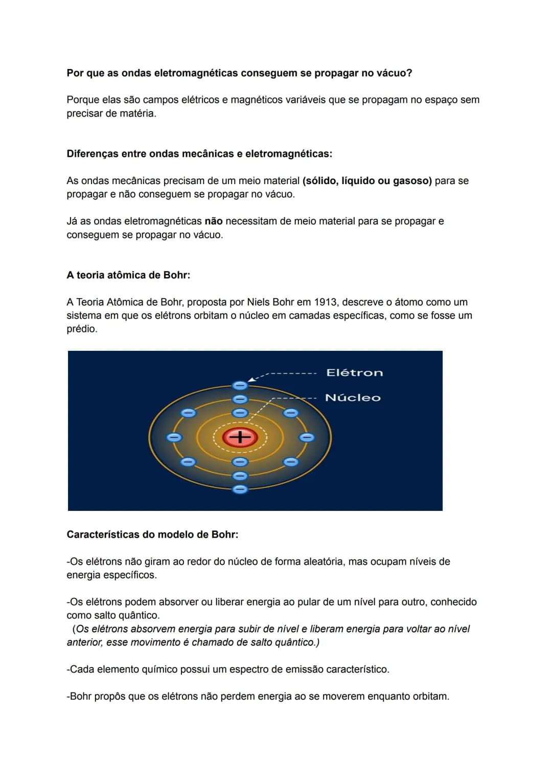 Ondas mecânicas e eletromagnéticas
Ondas mecânicas:
Para se propagar, as ondas mecânicas necessitam de um meio material elástico que pode
se