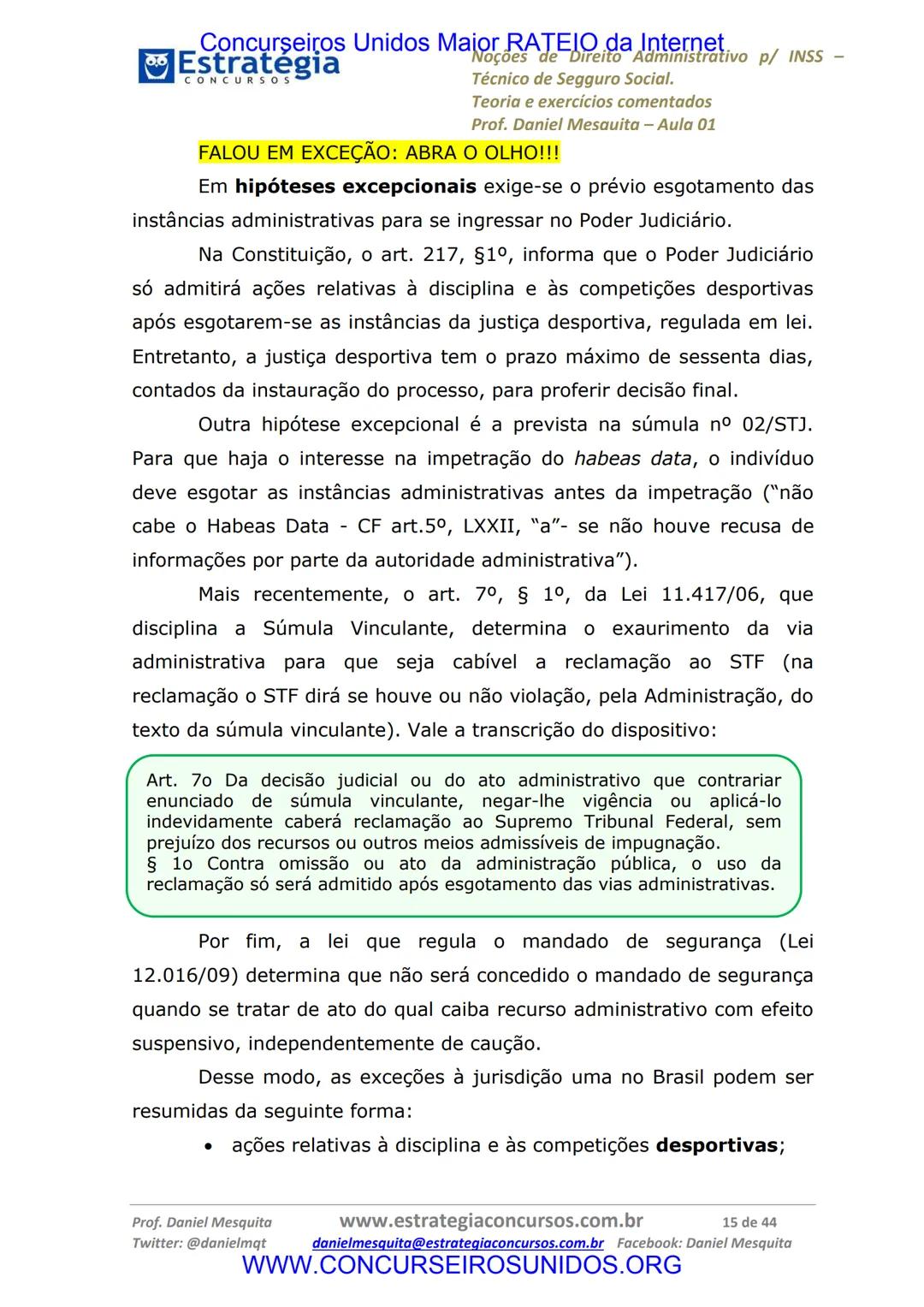 Concurseiros Unidos Maior RATEIO da Internet
# Estratégia
CONCURSOS
## Aula 01
Noções de Direito Administrativo p/ INSS - Técnico do Segu