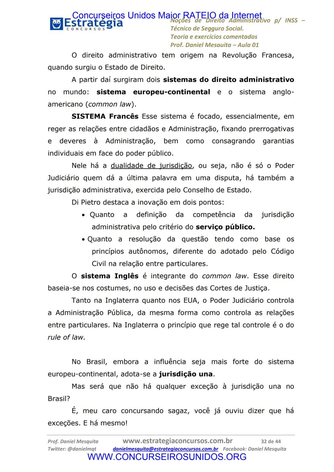 Concurseiros Unidos Maior RATEIO da Internet
# Estratégia
CONCURSOS
## Aula 01
Noções de Direito Administrativo p/ INSS - Técnico do Segu