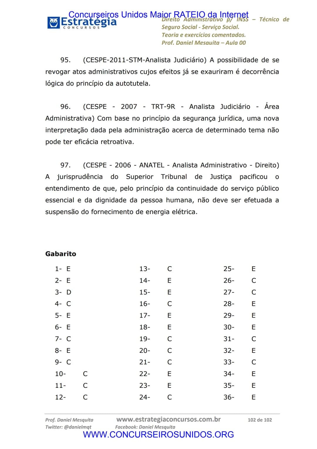 Concurseiros Unidos Maior RATEIO da Internet
# Estratégia
CONCURSOS
Aula 00
Noções de Direito Administrativo p/ INSS - Técnico do Seguro