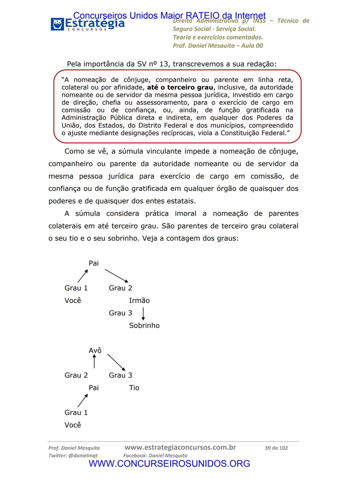 Concurseiros Unidos Maior RATEIO da Internet
# Estratégia
CONCURSOS
Aula 00
Noções de Direito Administrativo p/ INSS - Técnico do Seguro