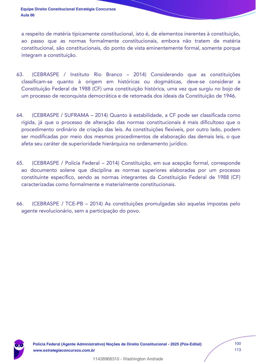 Estratégia
Concursos
Aula 00
Polícia Federal (Agente Administrativo)
Noções de Direito Constitucional - 2025
(Pós-Edital)
Autor:
Equipe Dire