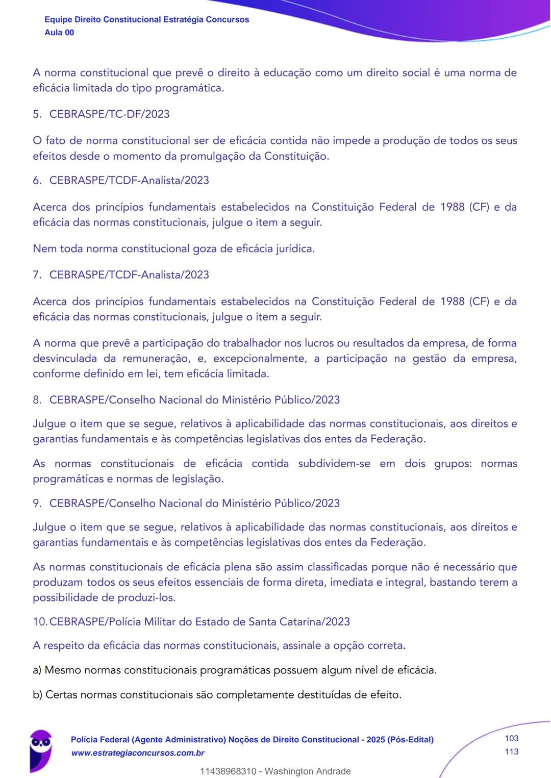 Estratégia
Concursos
Aula 00
Polícia Federal (Agente Administrativo)
Noções de Direito Constitucional - 2025
(Pós-Edital)
Autor:
Equipe Dire