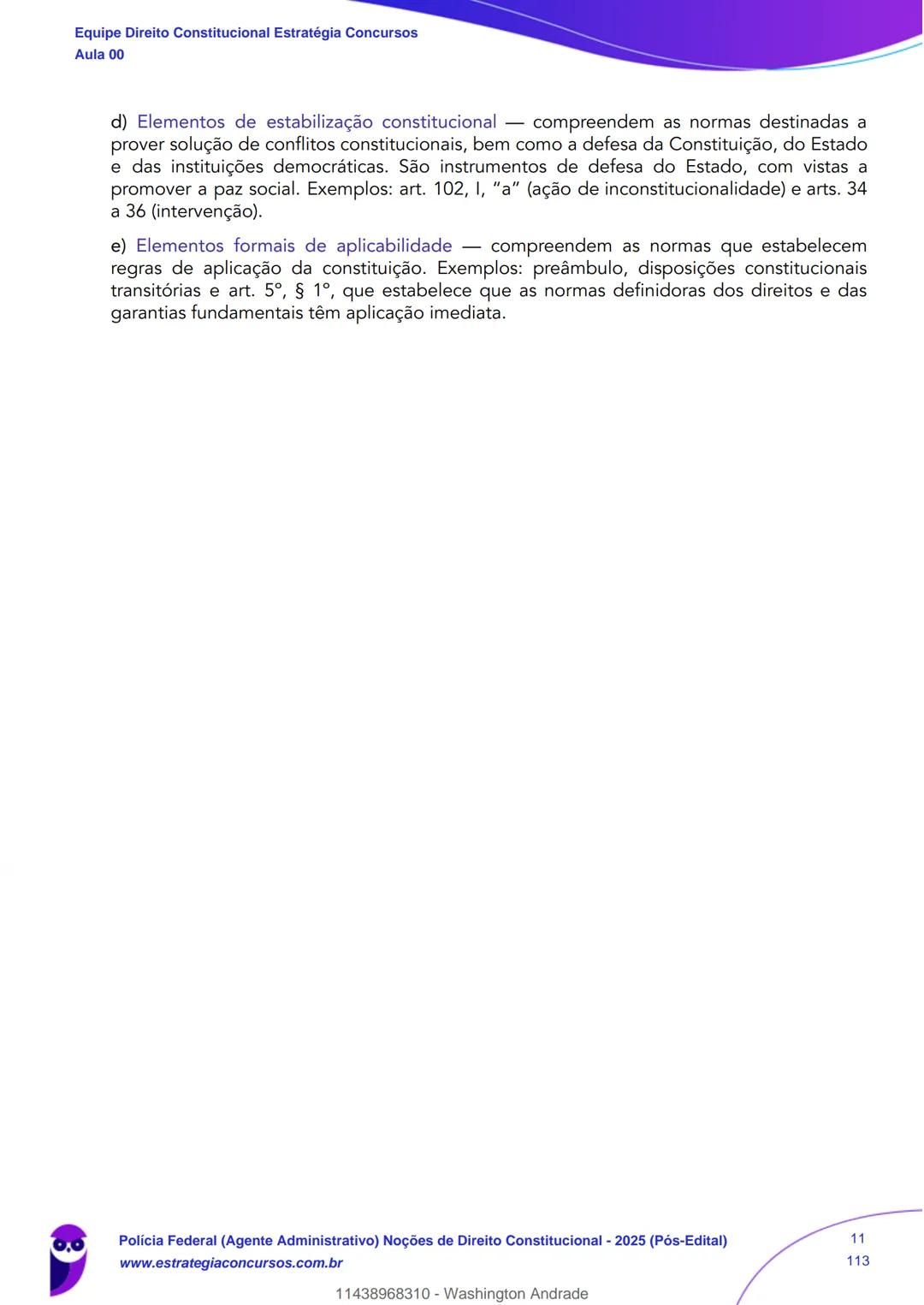 Estratégia
Concursos
Aula 00
Polícia Federal (Agente Administrativo)
Noções de Direito Constitucional - 2025
(Pós-Edital)
Autor:
Equipe Dire