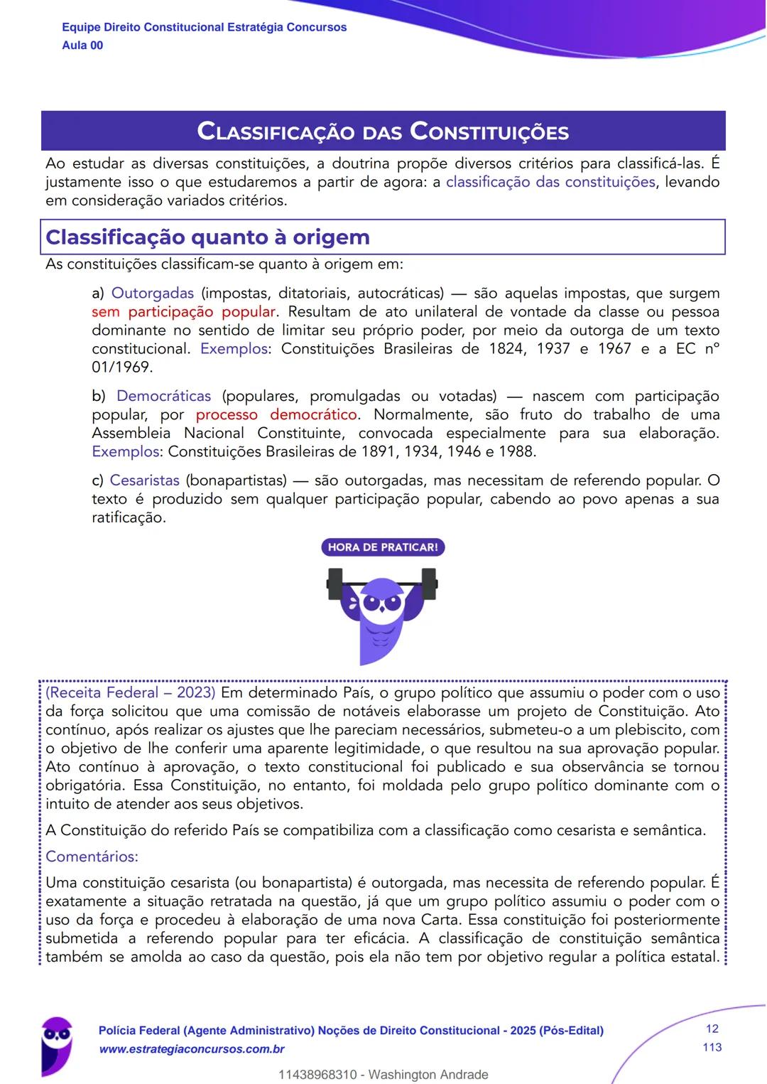 Estratégia
Concursos
Aula 00
Polícia Federal (Agente Administrativo)
Noções de Direito Constitucional - 2025
(Pós-Edital)
Autor:
Equipe Dire